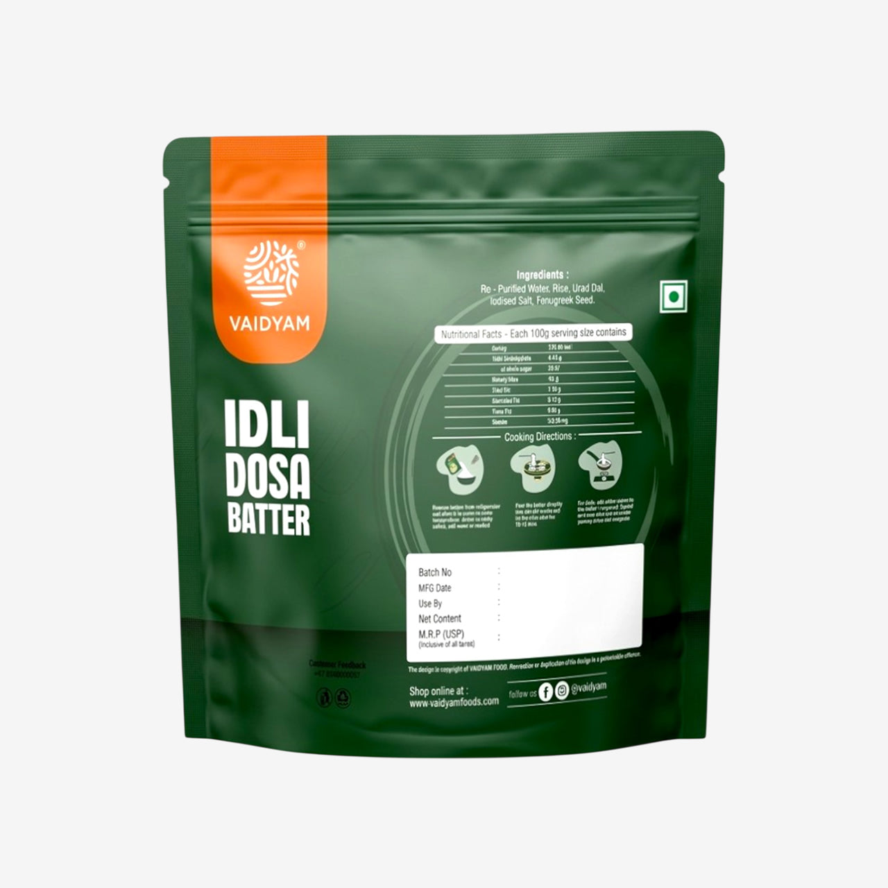 Vaidyam Idly & Dosa Batter 500g