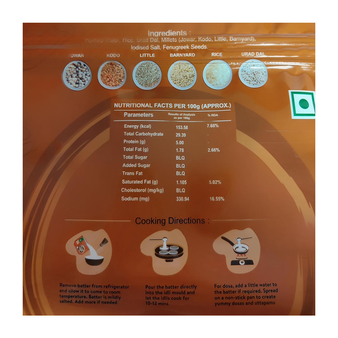 Vaidyam Millets Idli Dosa Batter 500g