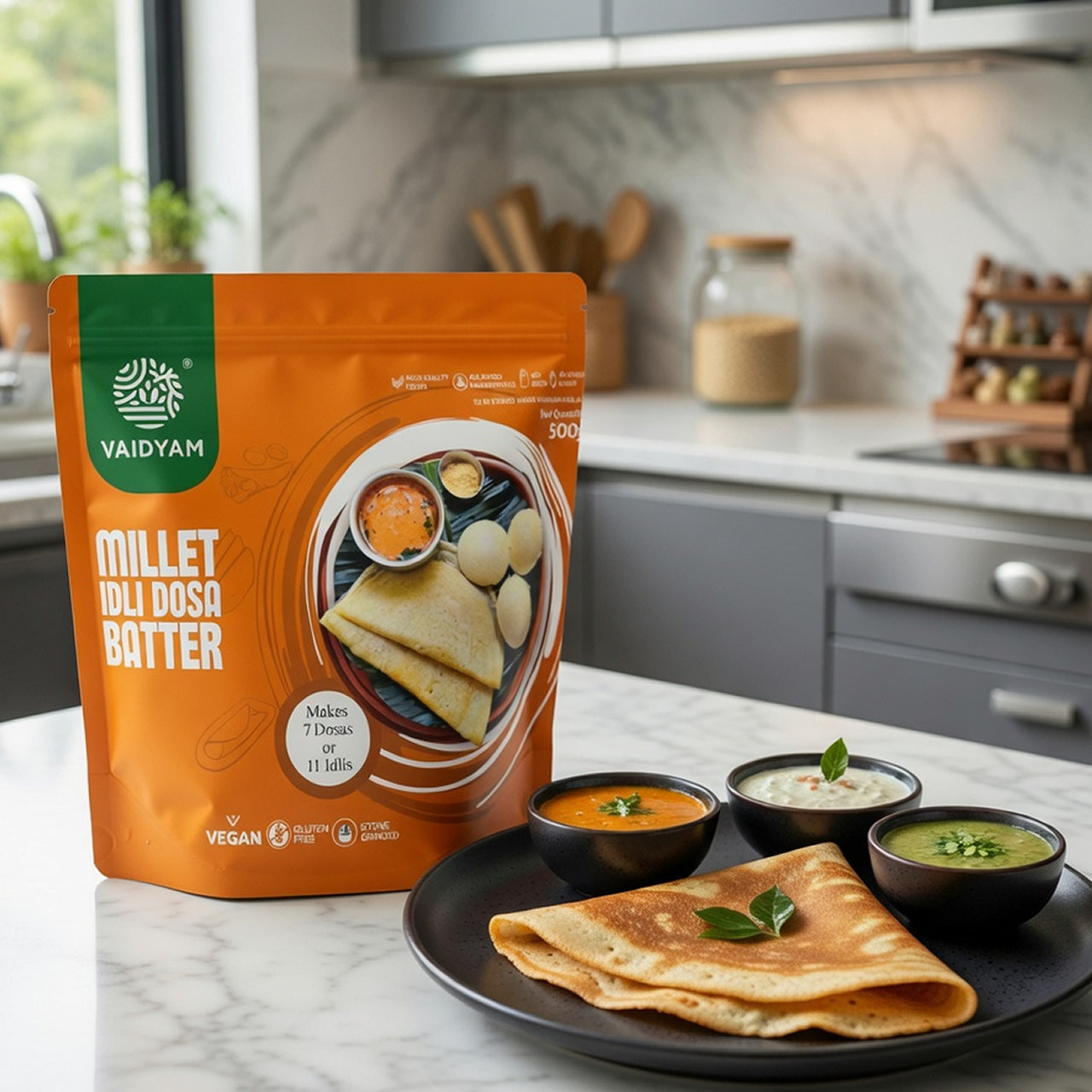 Vaidyam Millets Idli Dosa Batter 500g