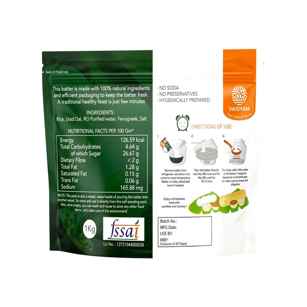 Vaidyam Idli & Dosa Batter 1000g